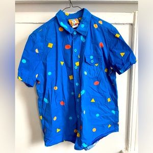 Mokuyobi | Geometric Button Down | Blue | Medium